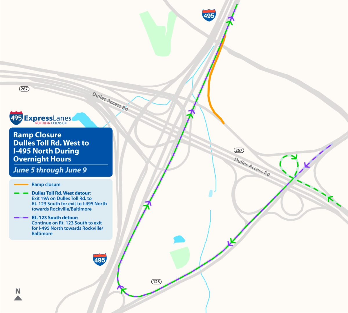 Map of ramp closure location