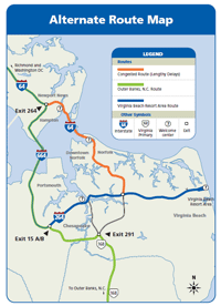 Alternate routes map